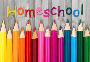 Picture of the word homeschool and color pencils.